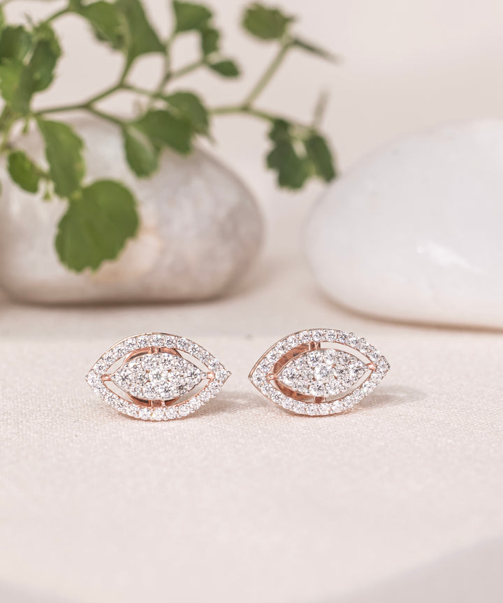 Aurevyn Marquise Halo Stud Earrings