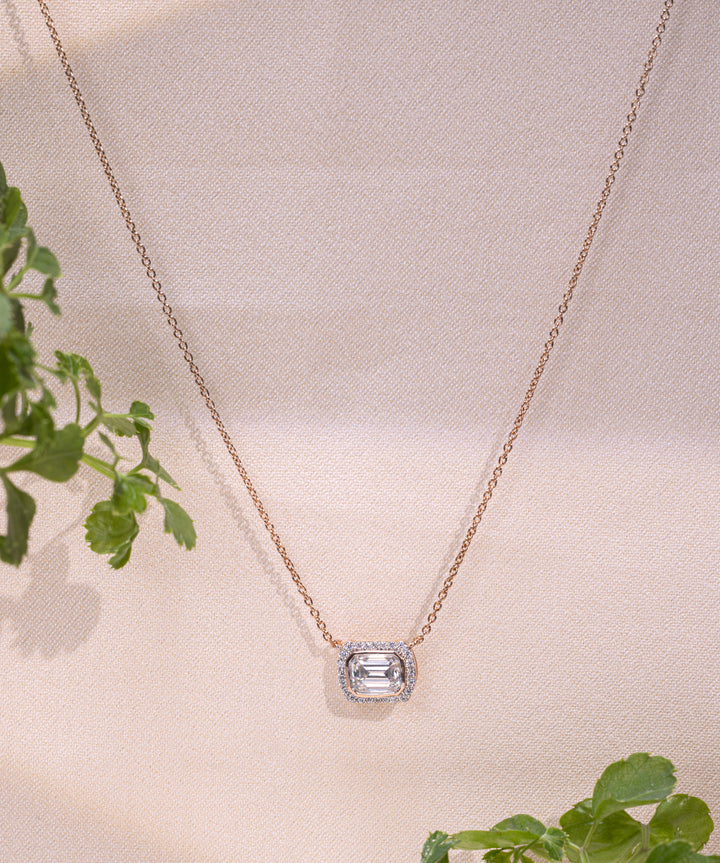 Regal Aura Emerald-Cut Pendant