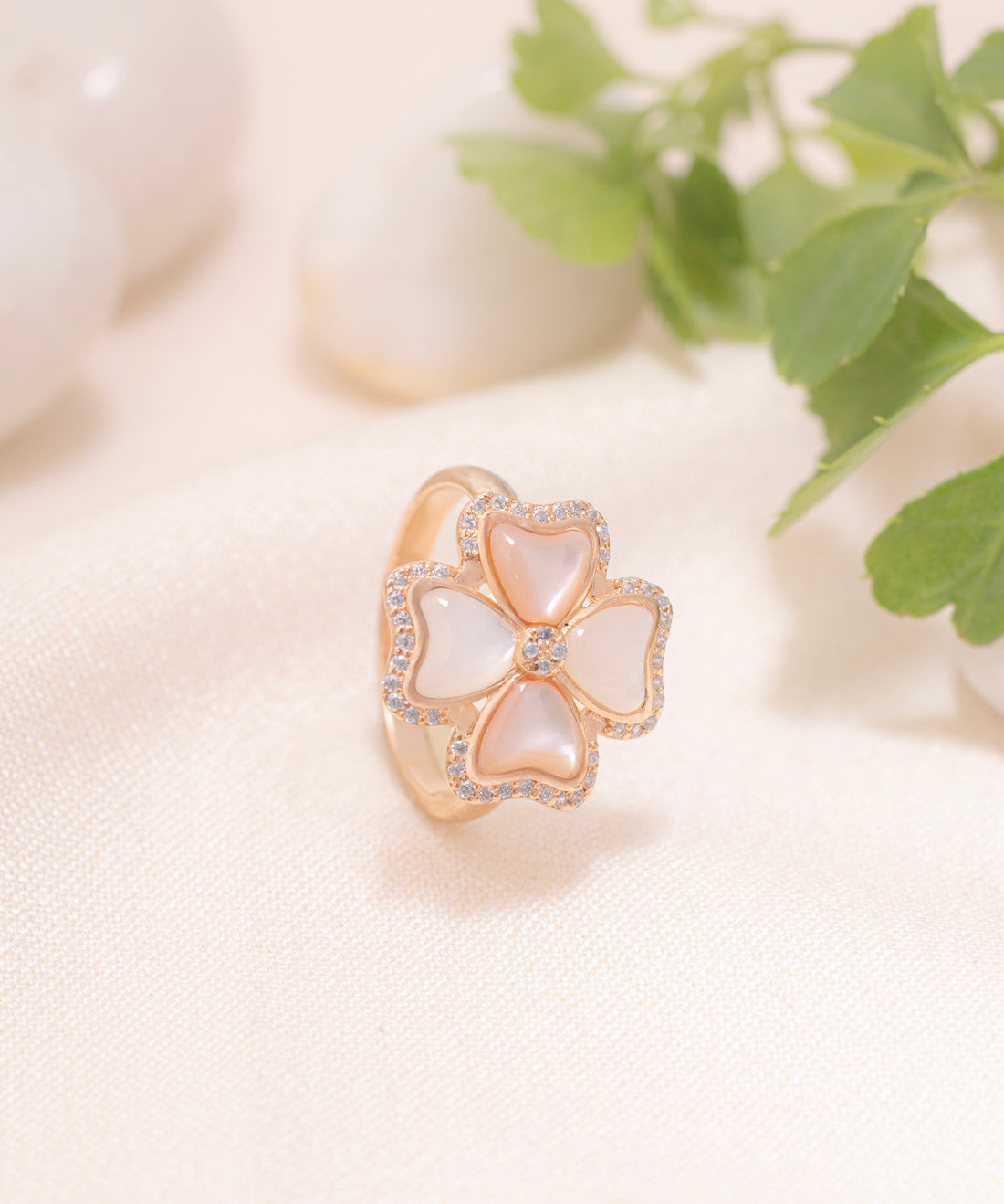 Luminous Clover Bloom Ring