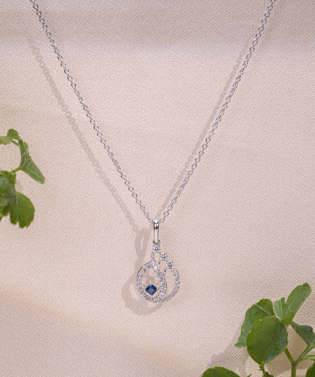Celestial Orbit Sapphire-Tone Pendant