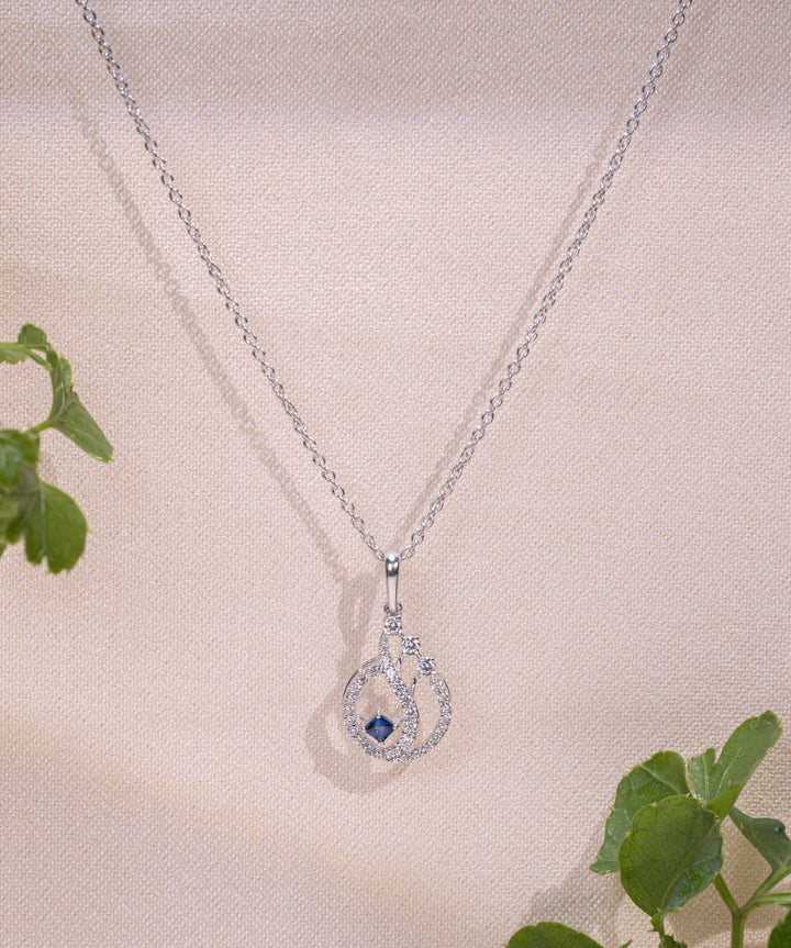 Celestial Orbit Sapphire-Tone Pendant