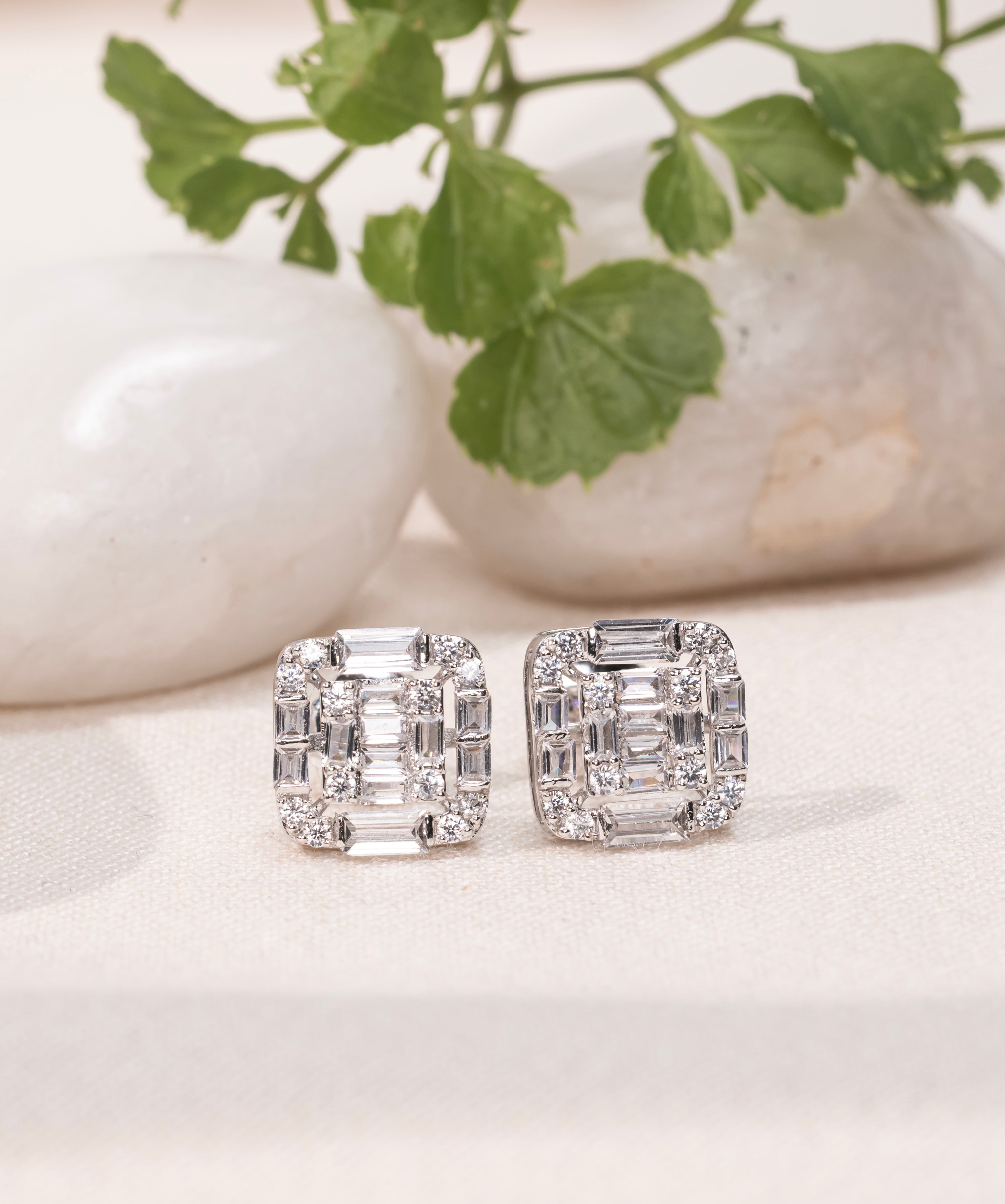 Regal Square Stud Earrings