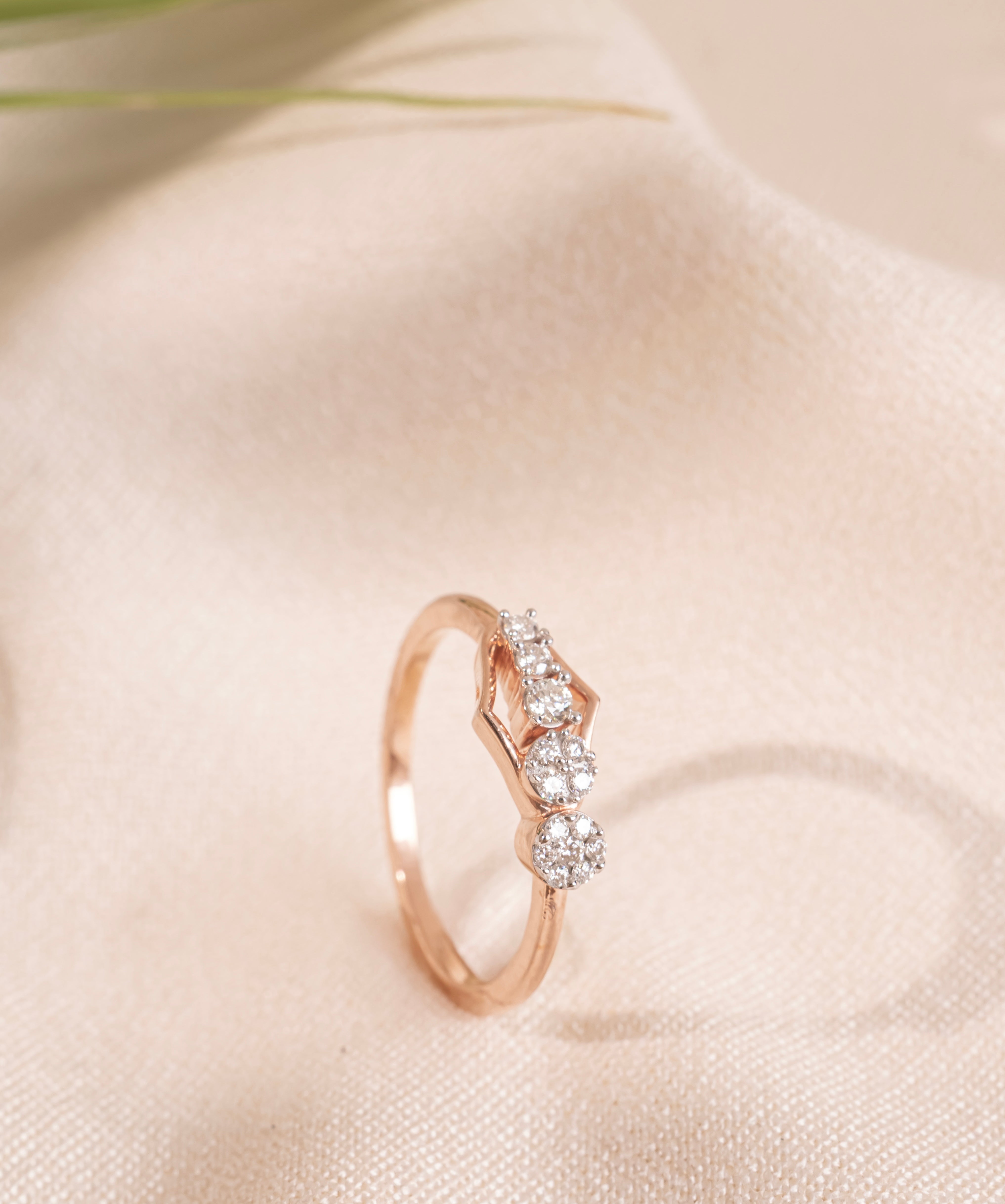 Starlight Cascade Rose Gold Ring