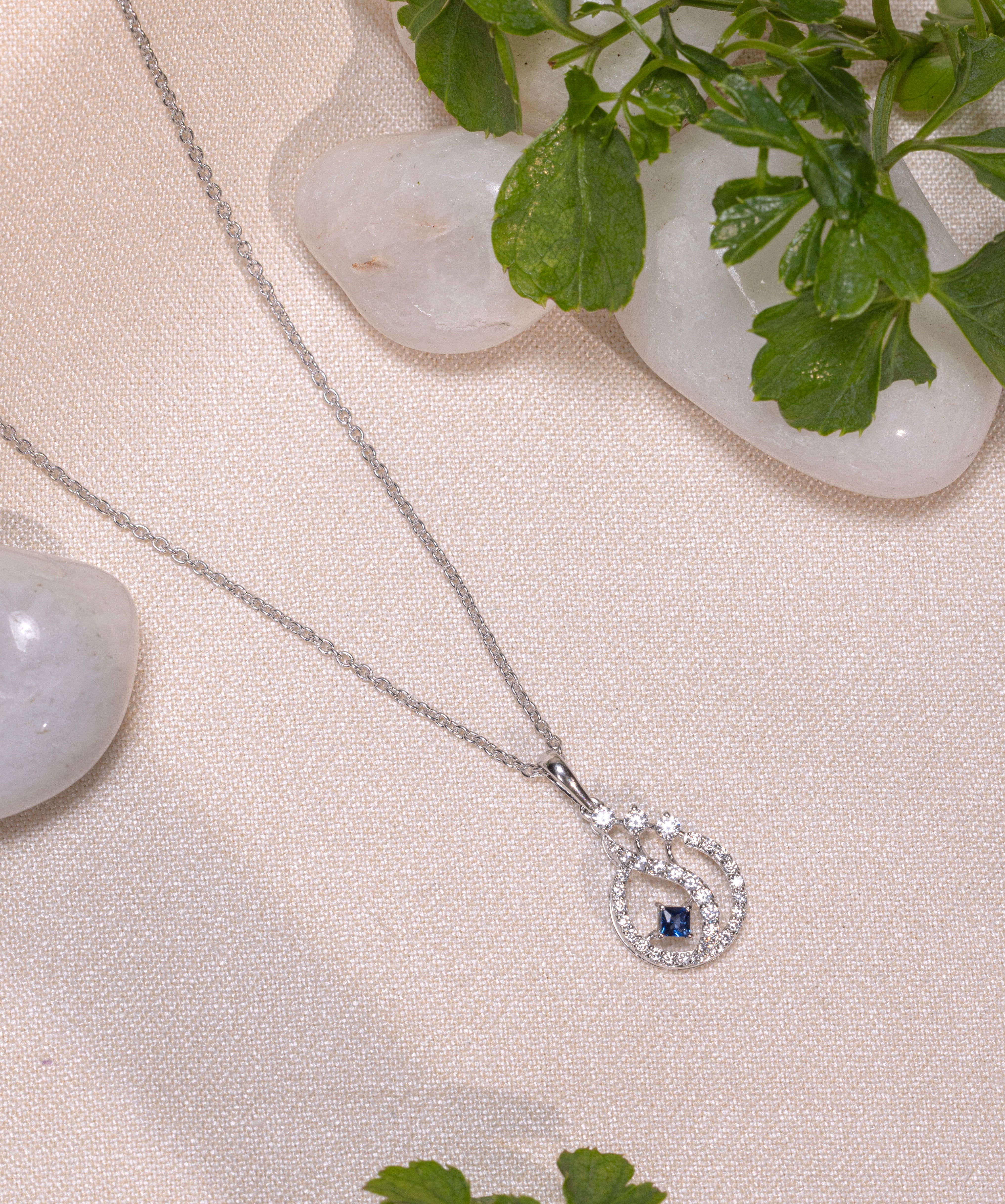 Celestial Orbit Sapphire-Tone Pendant