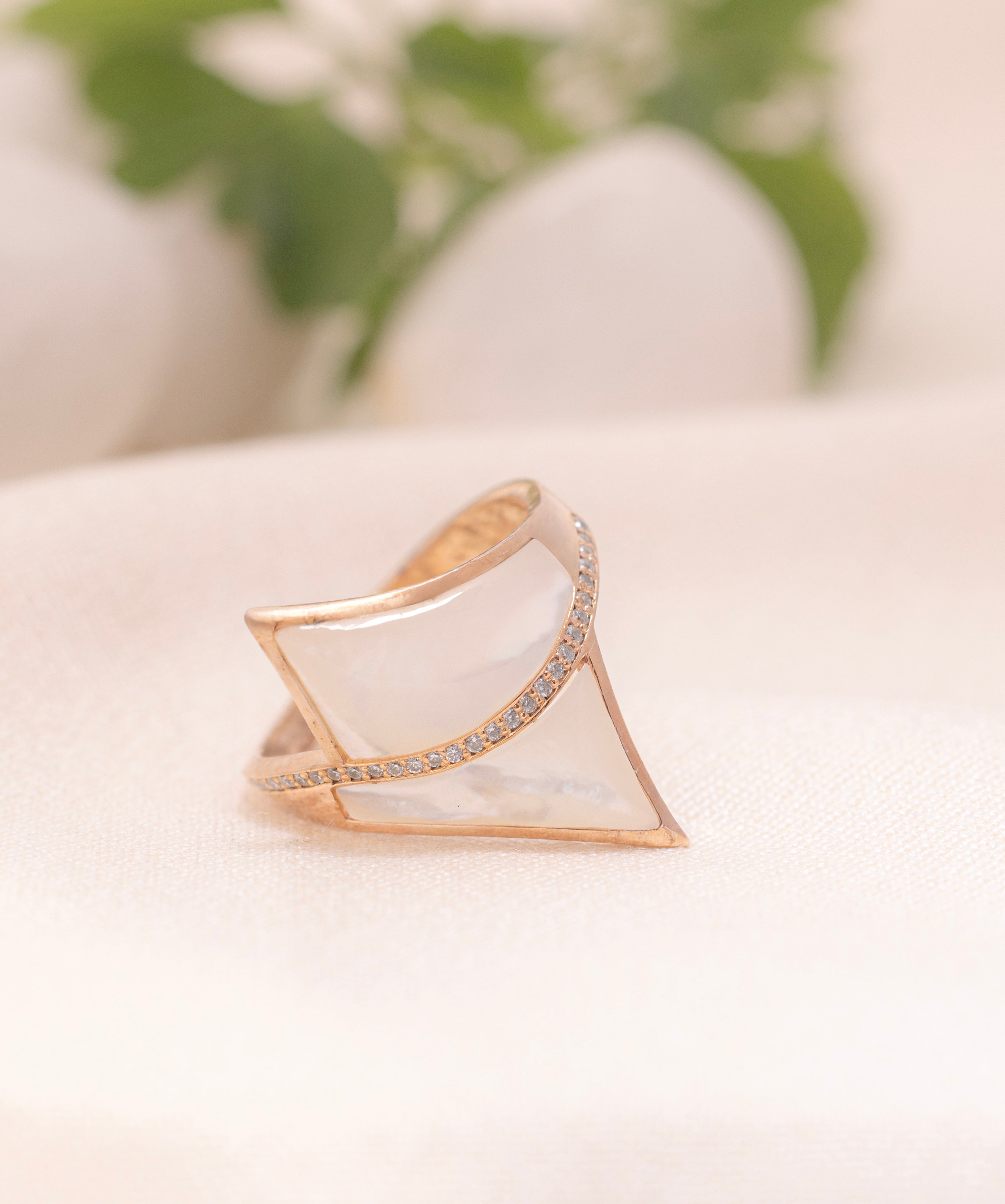 Avant-Garde Prism Shell Ring