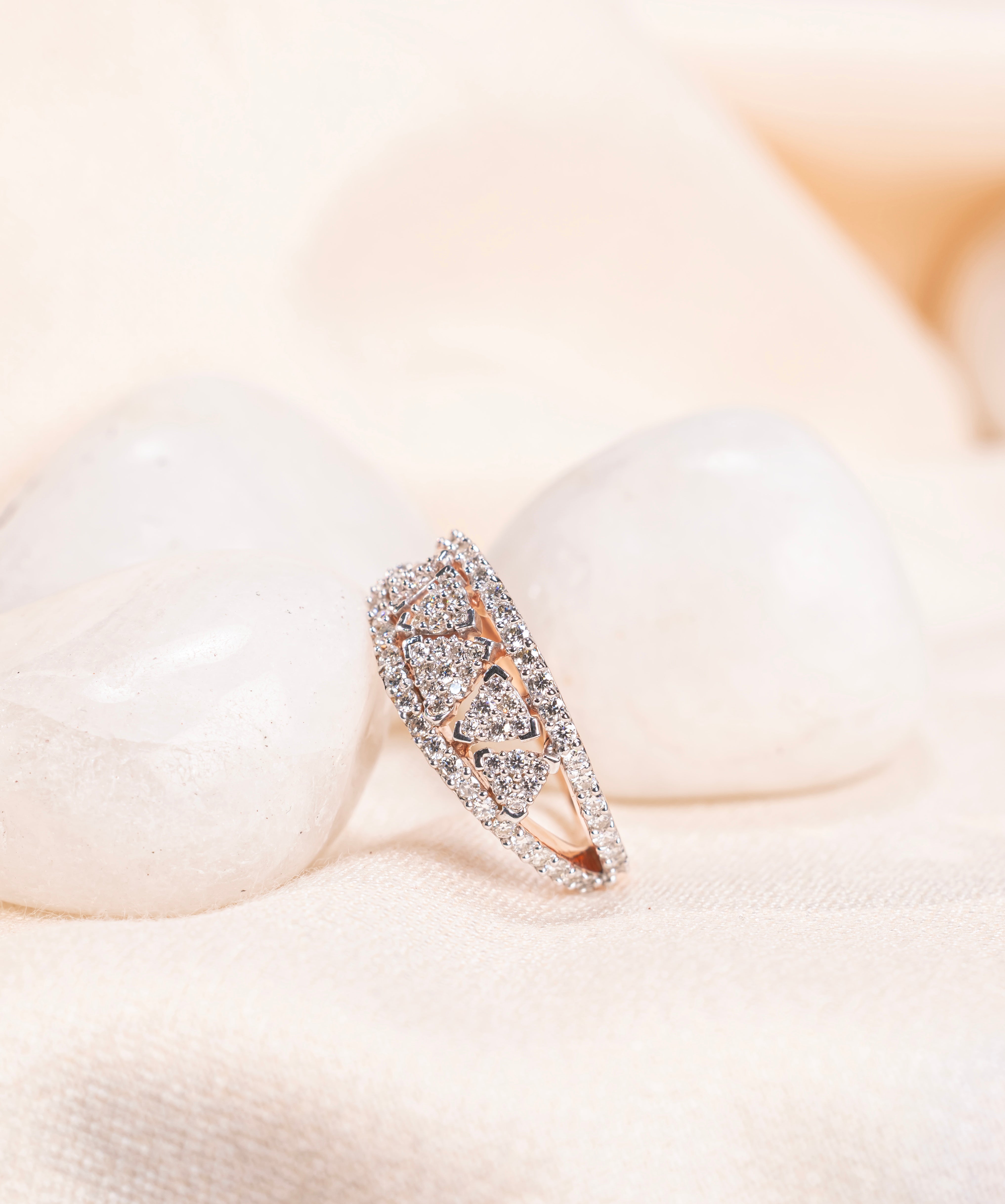 Trinity Heart Pavé Ring