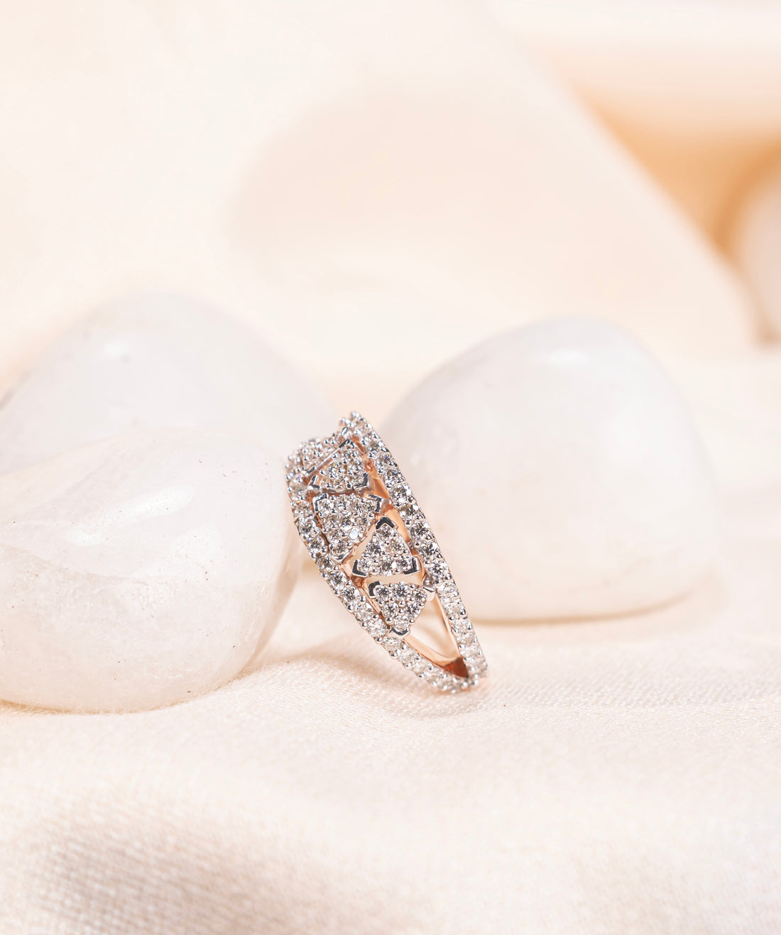 Trinity Heart Pavé Ring