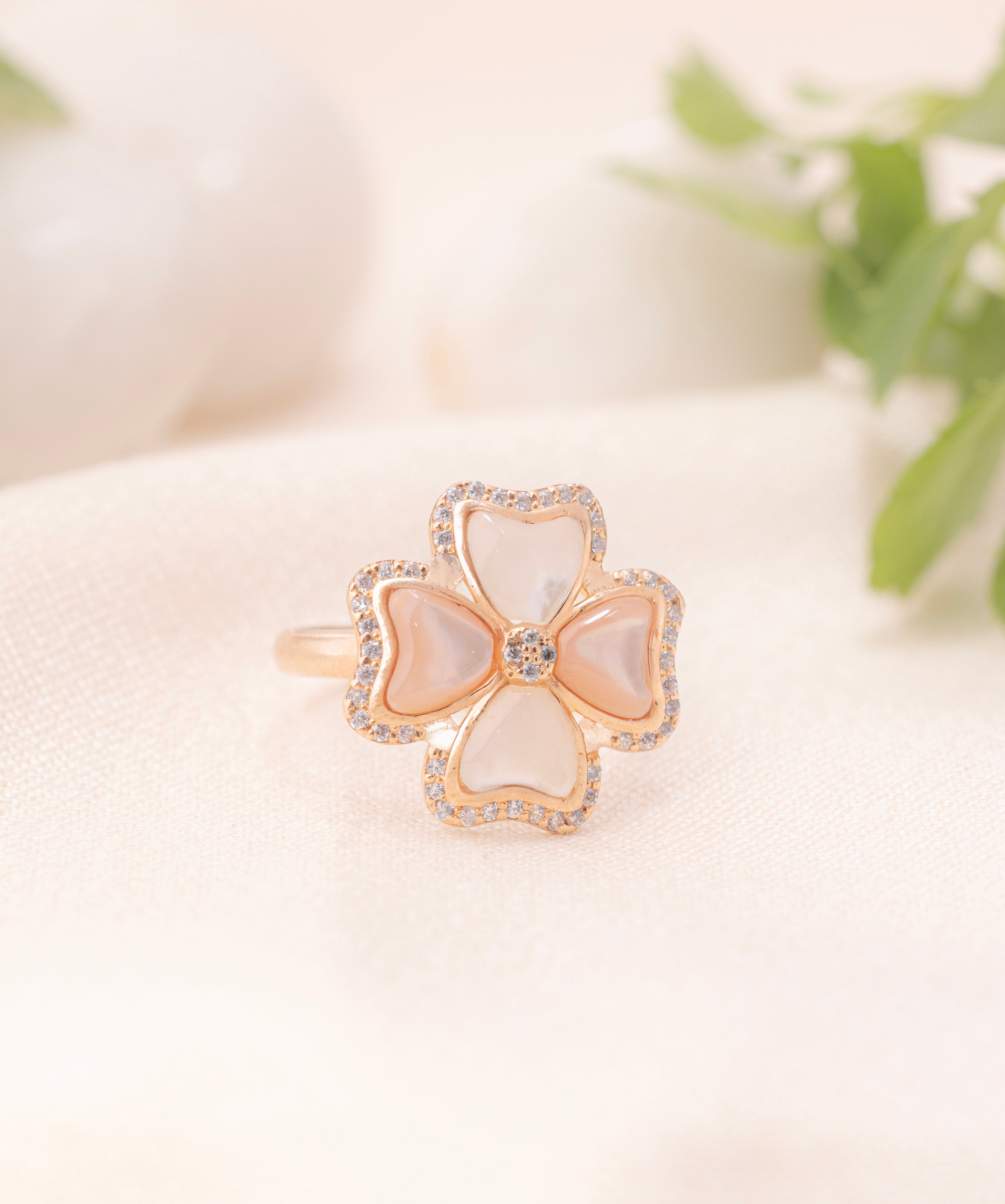 Luminous Clover Bloom Ring