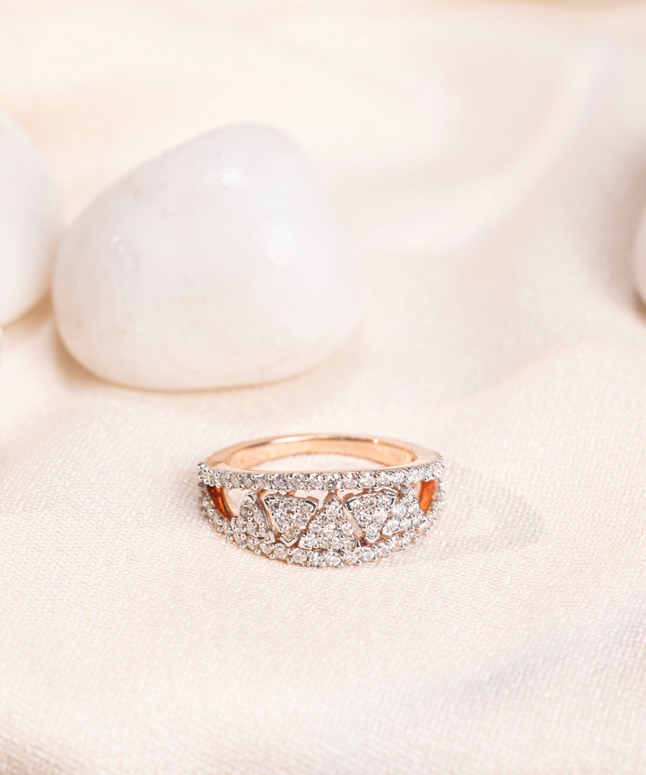 Trinity Heart Pavé Ring