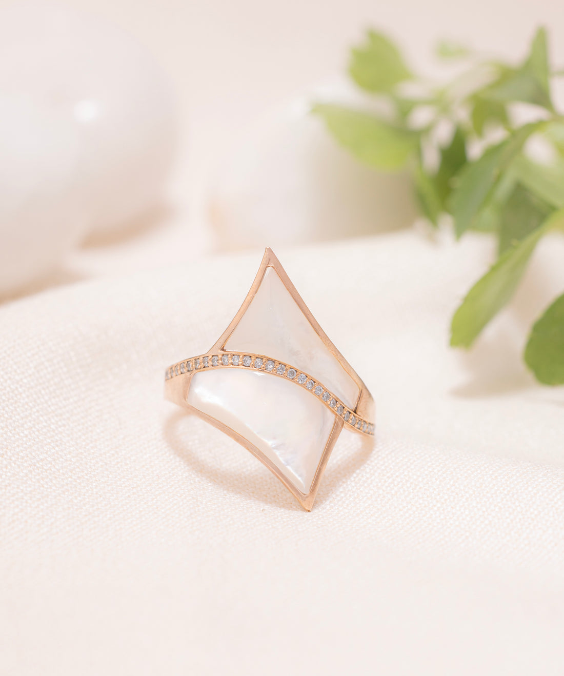 Avant-Garde Prism Shell Ring