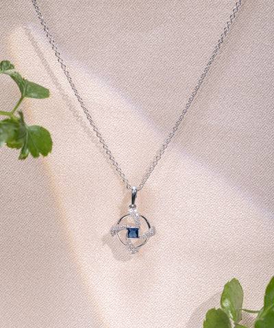 Blue Sapphire-Tone Pendant
