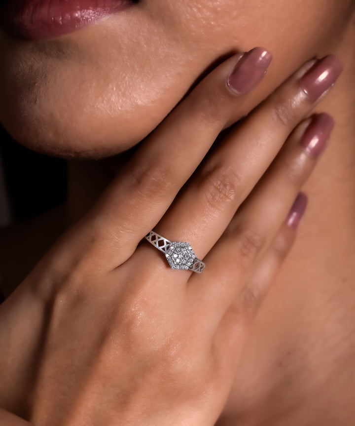 Hexa Aura Cluster Ring