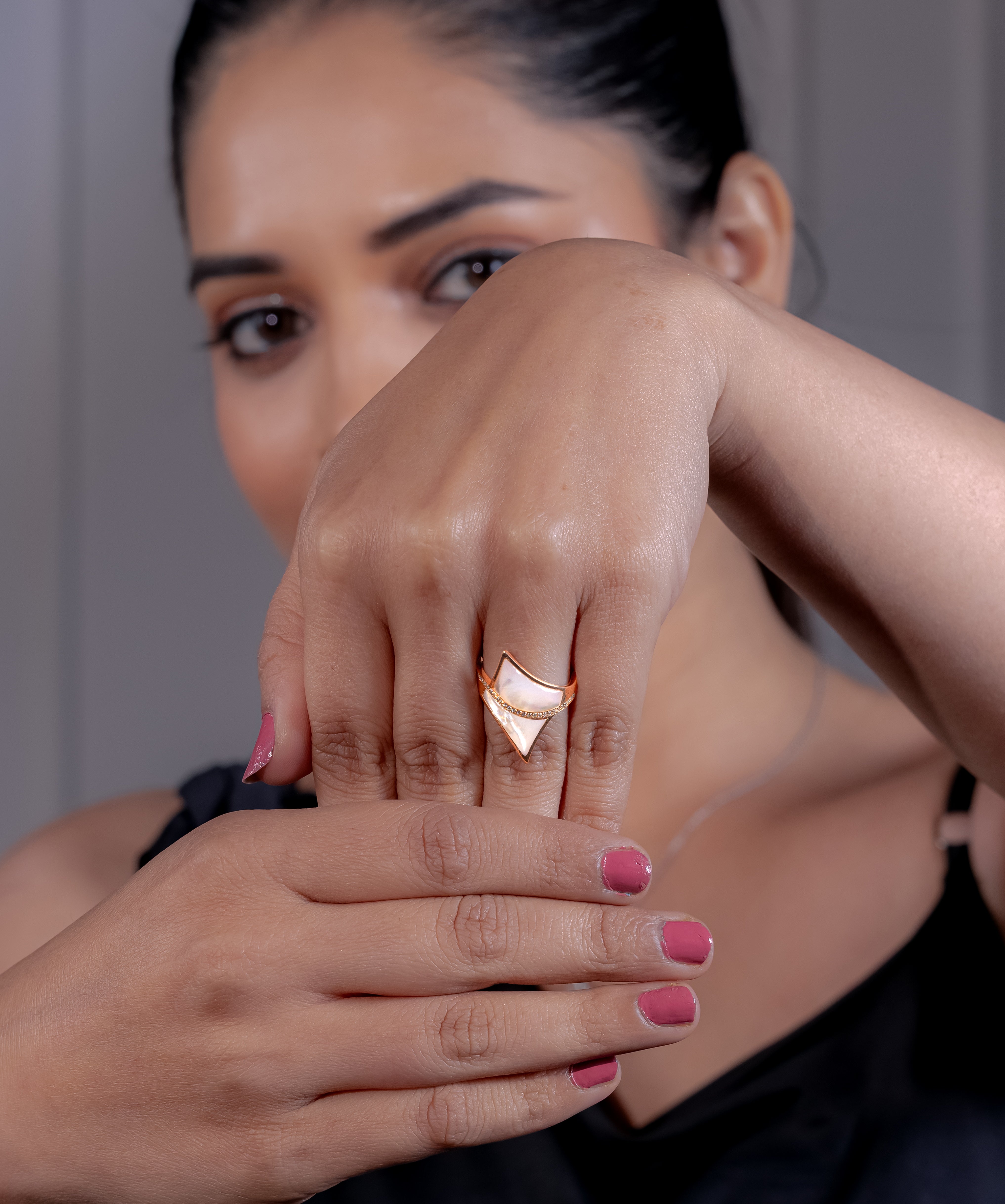 Avant-Garde Prism Shell Ring