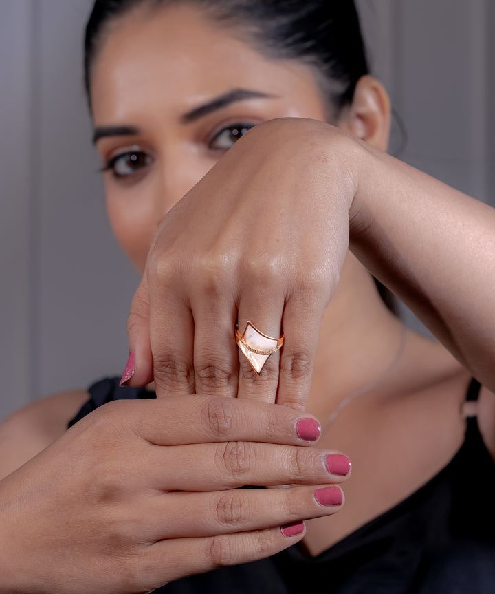 Avant-Garde Prism Shell Ring