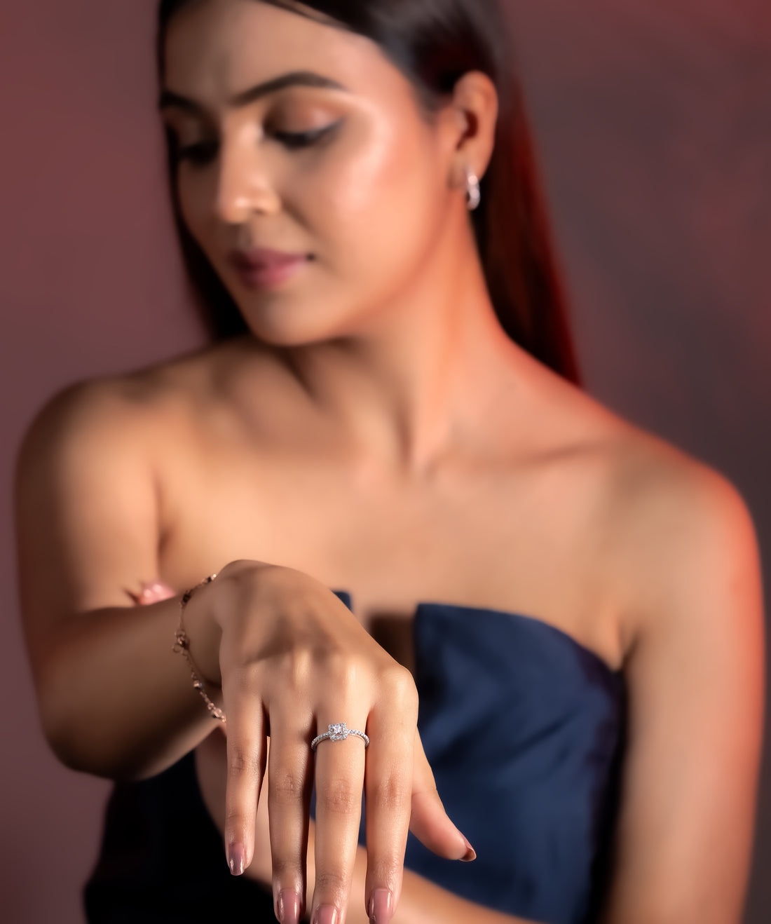 Aria Square Halo Ring