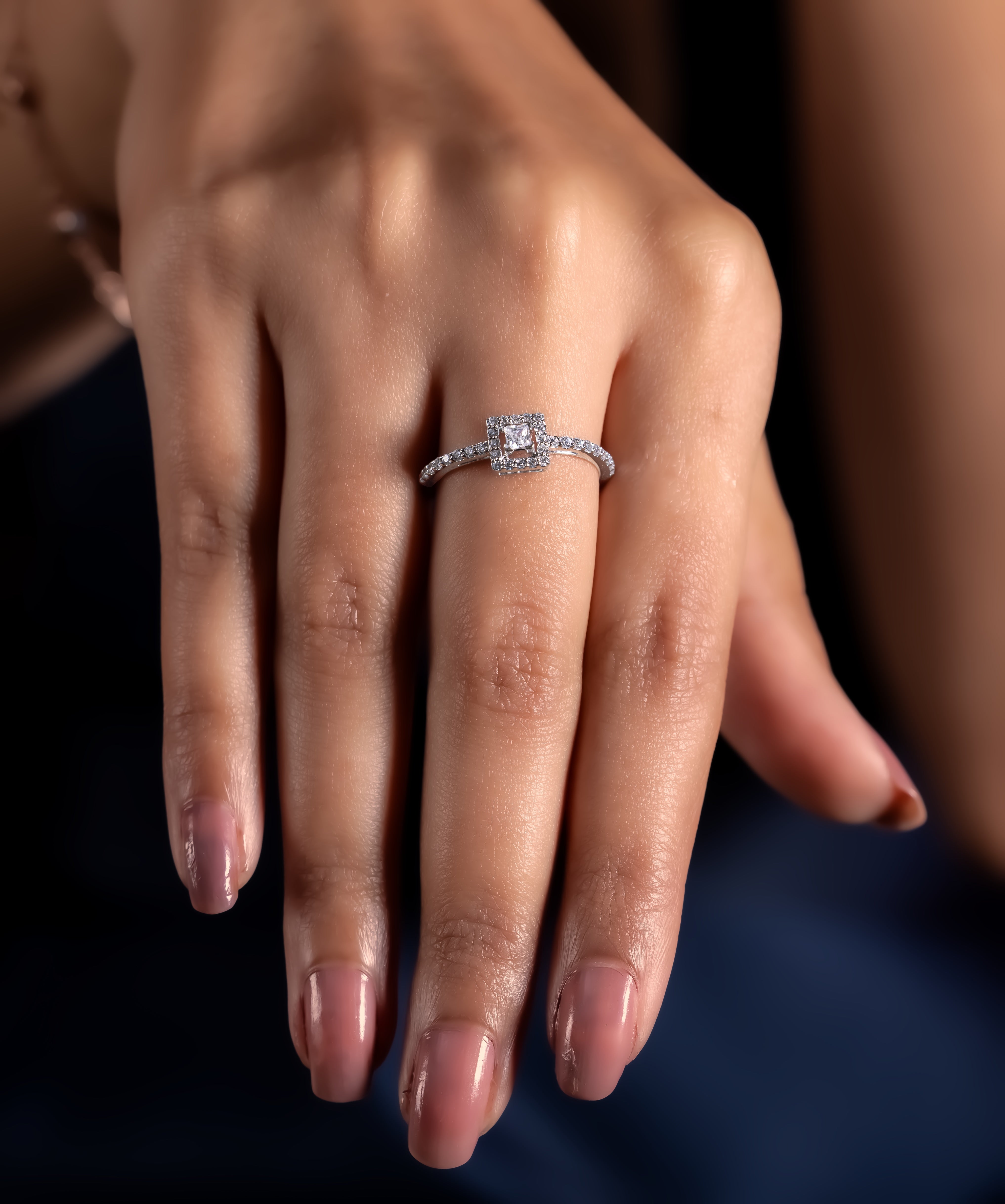 Aria Square Halo Ring