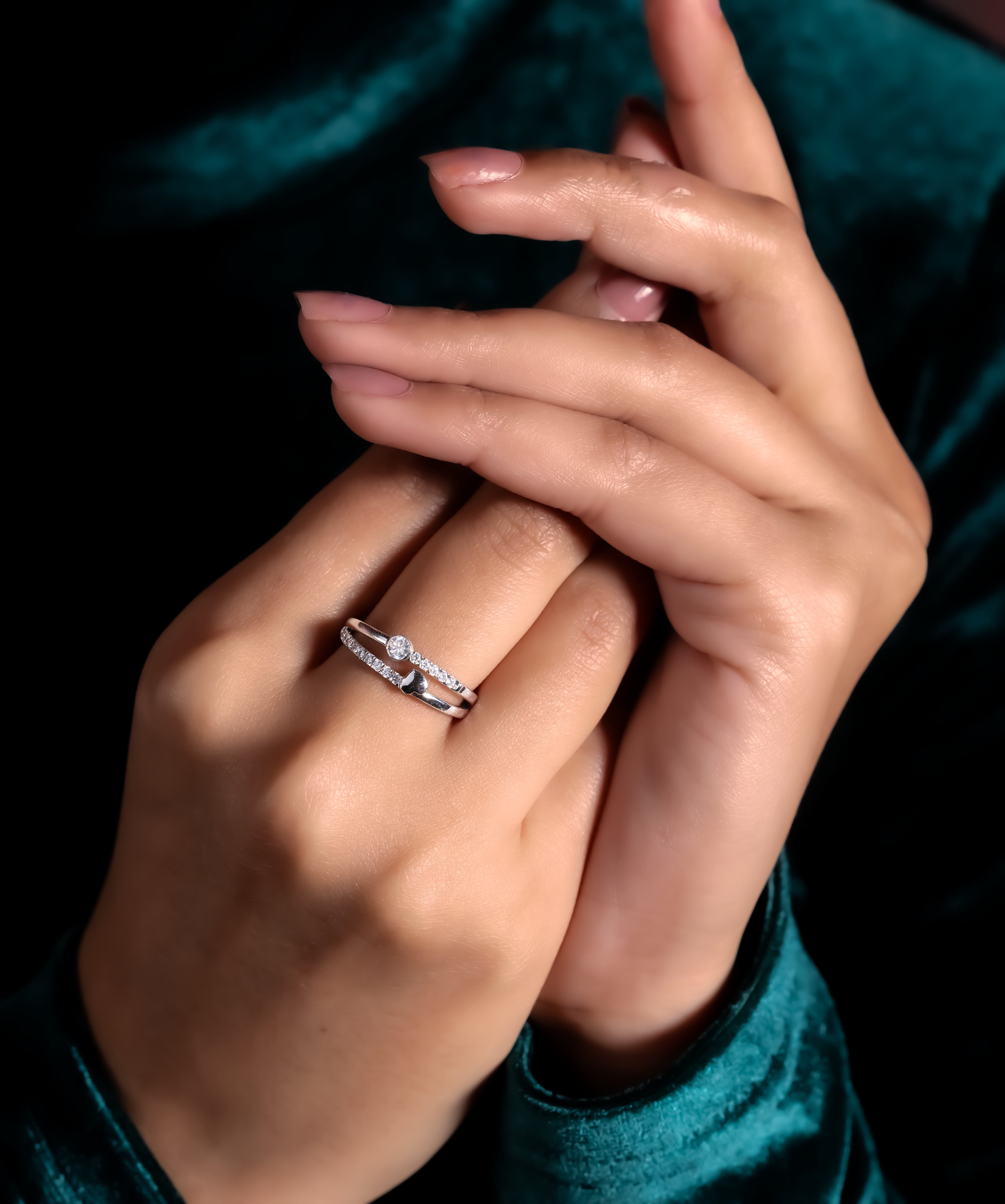 Luna Radiance Twin-Stone Ring