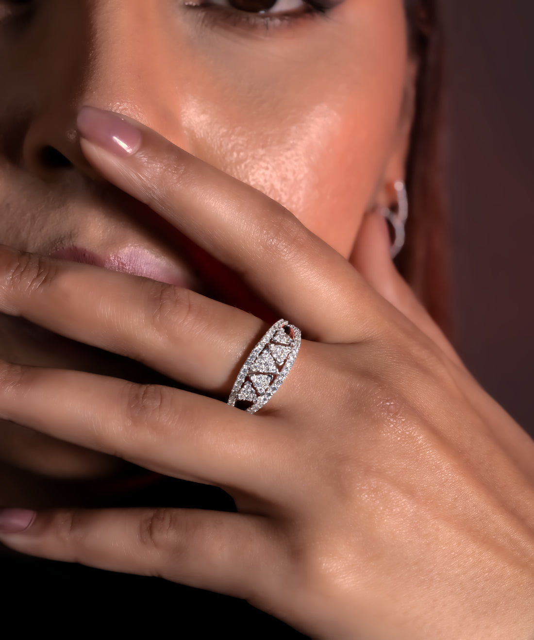 Trinity Heart Pavé Ring