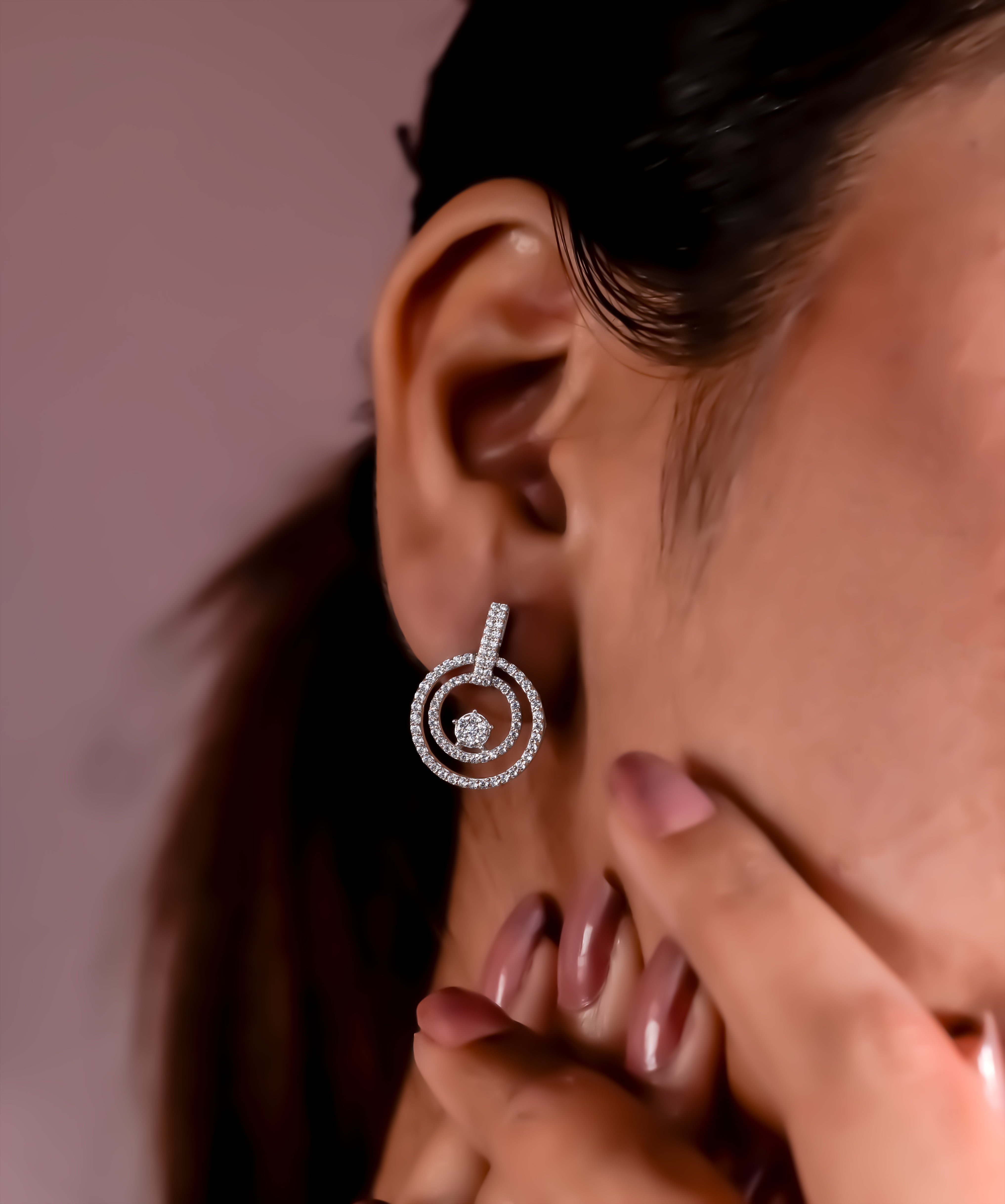 Infinity Double Circle Drop Earrings