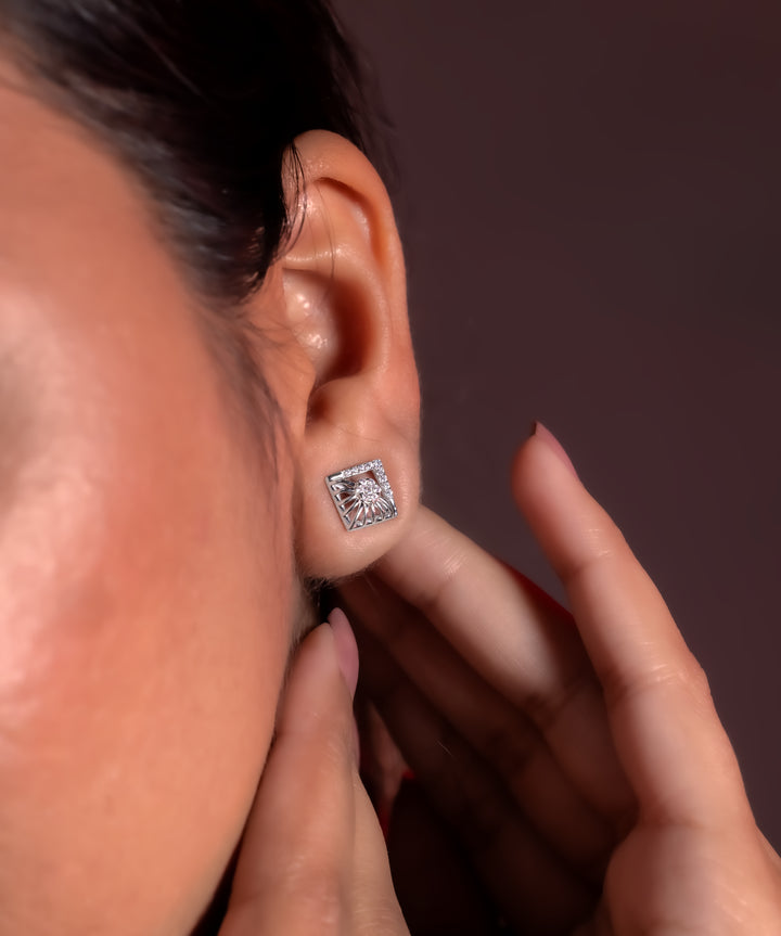 Solaris Square Sunburst Earring
