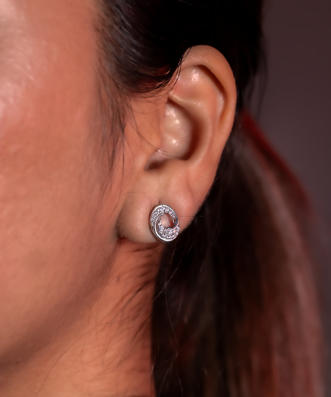 Pave Twisted Knot Stud