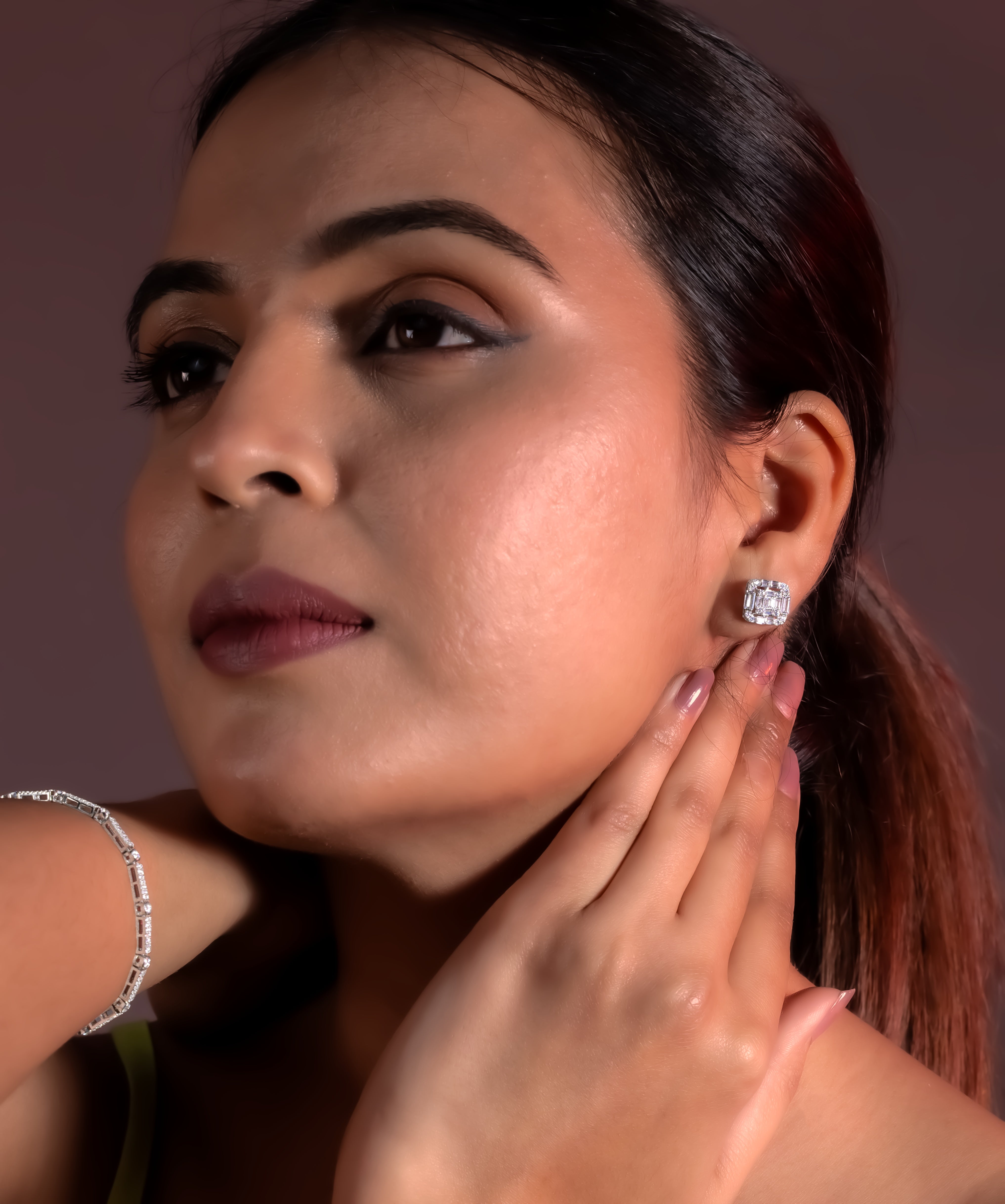 Regal Square Stud Earrings