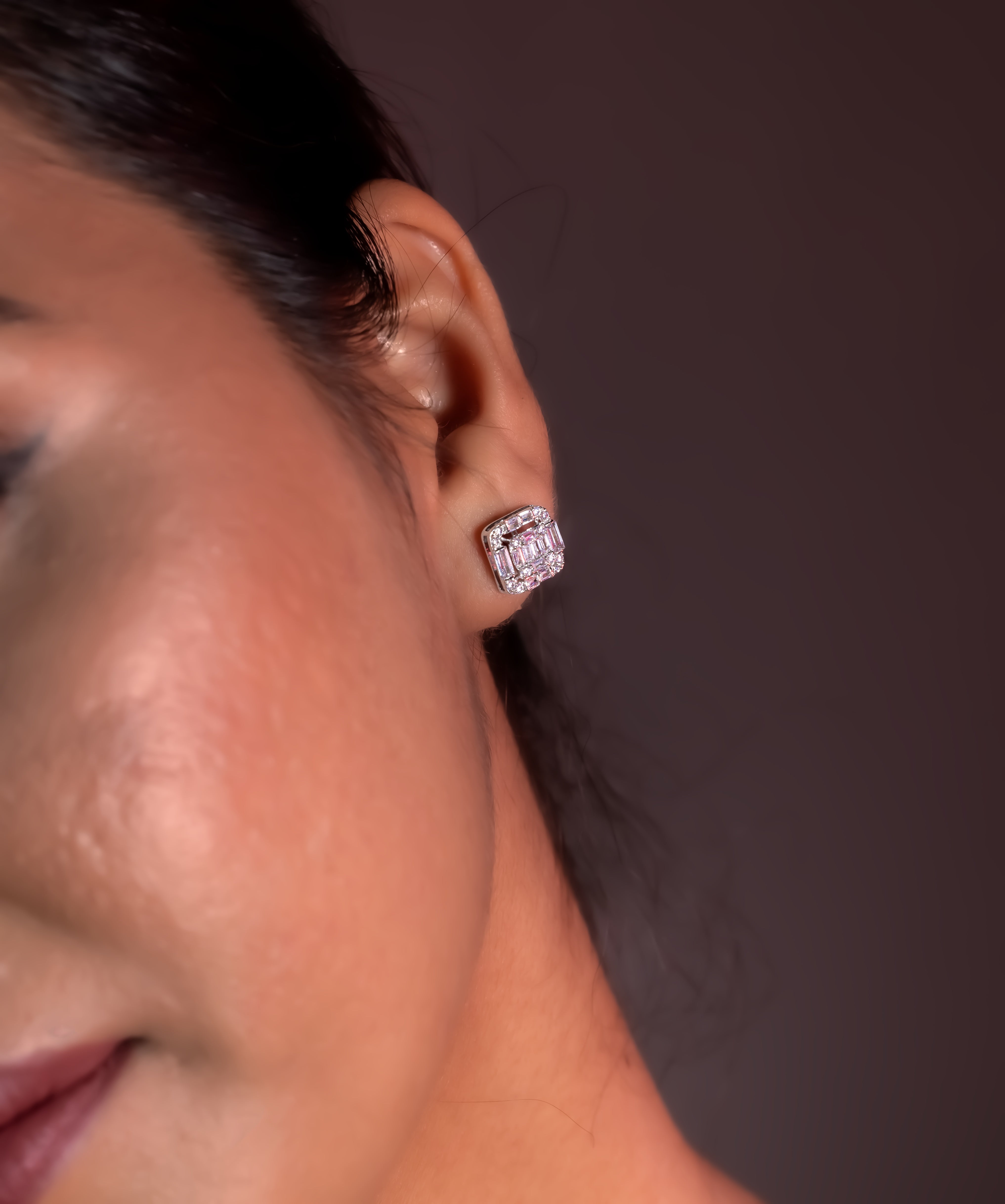 Regal Square Stud Earrings