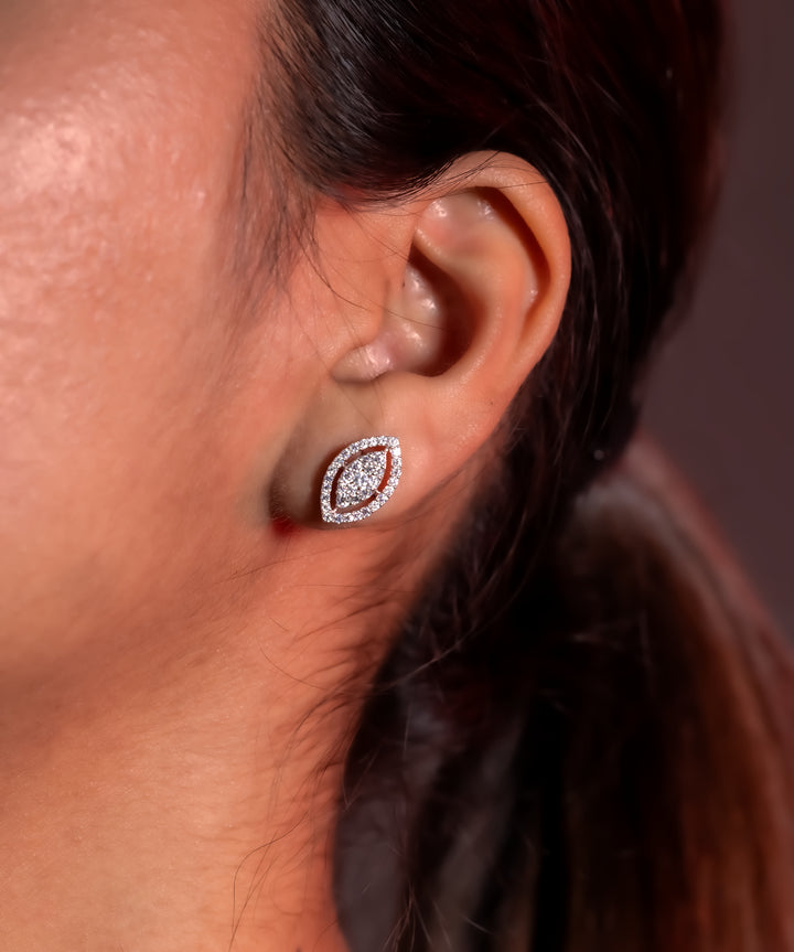 Aurevyn Marquise Halo Stud Earrings