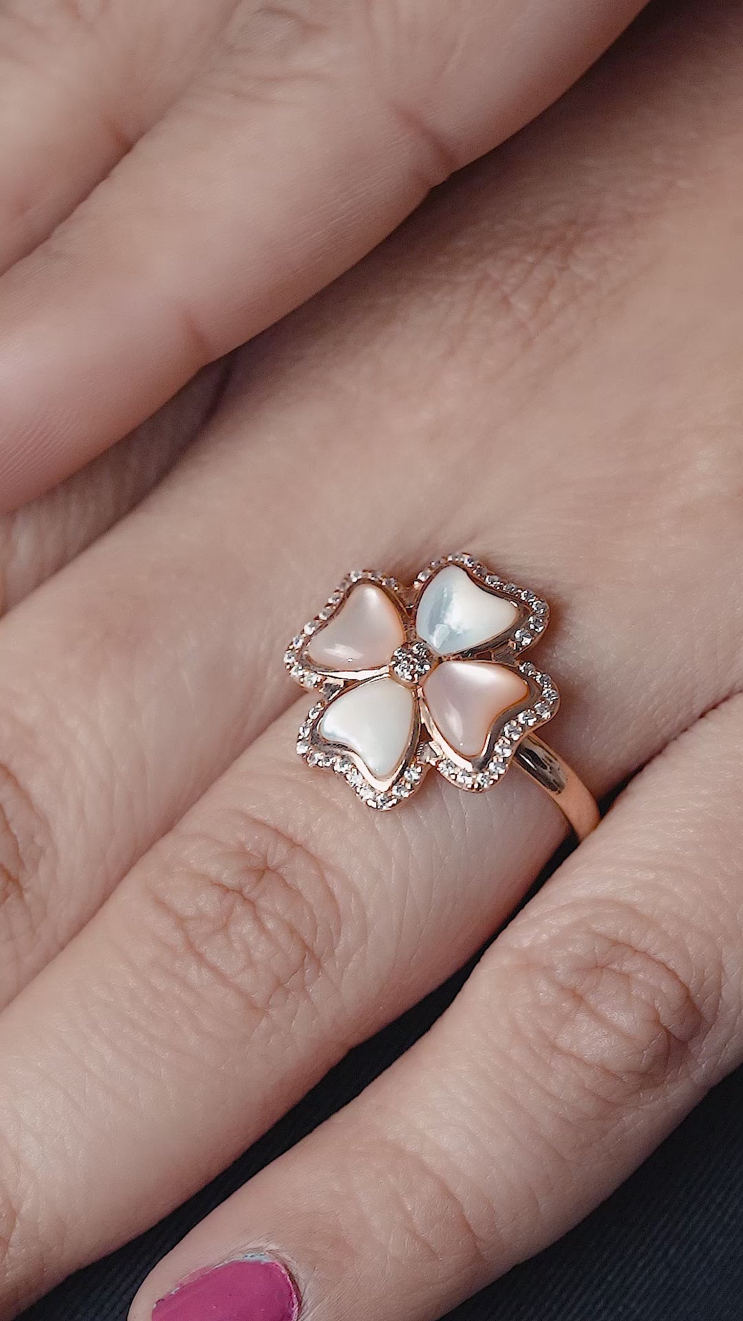 Luminous Clover Bloom Ring
