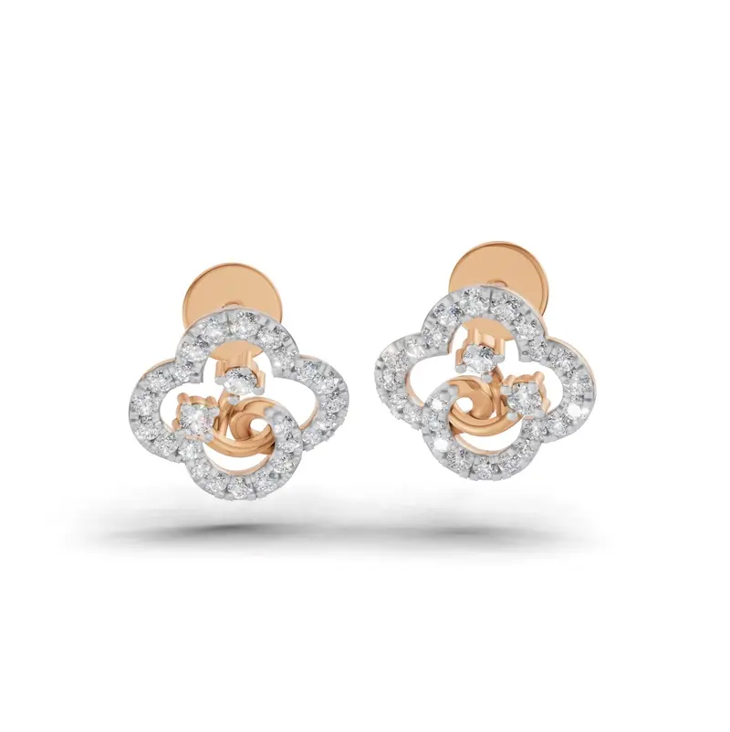 Quatrefoil Diamond Stud