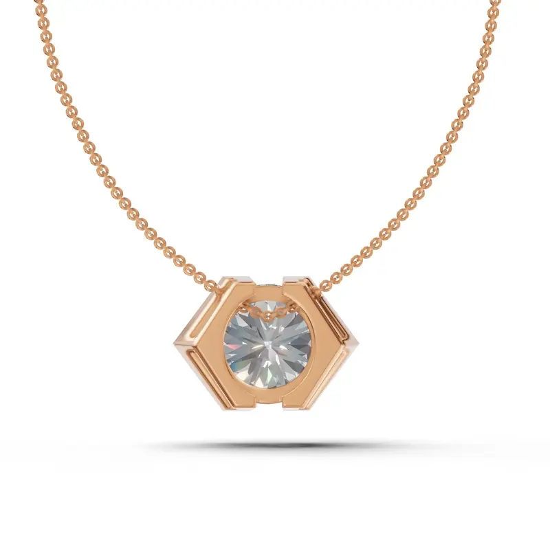 1.0 Carat Solitaire in Hexagon Diamond Stud