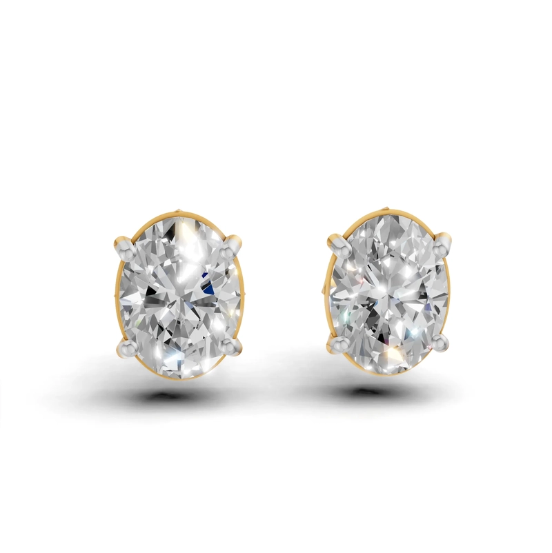 2.02 Carat Smooth Oval Studs
