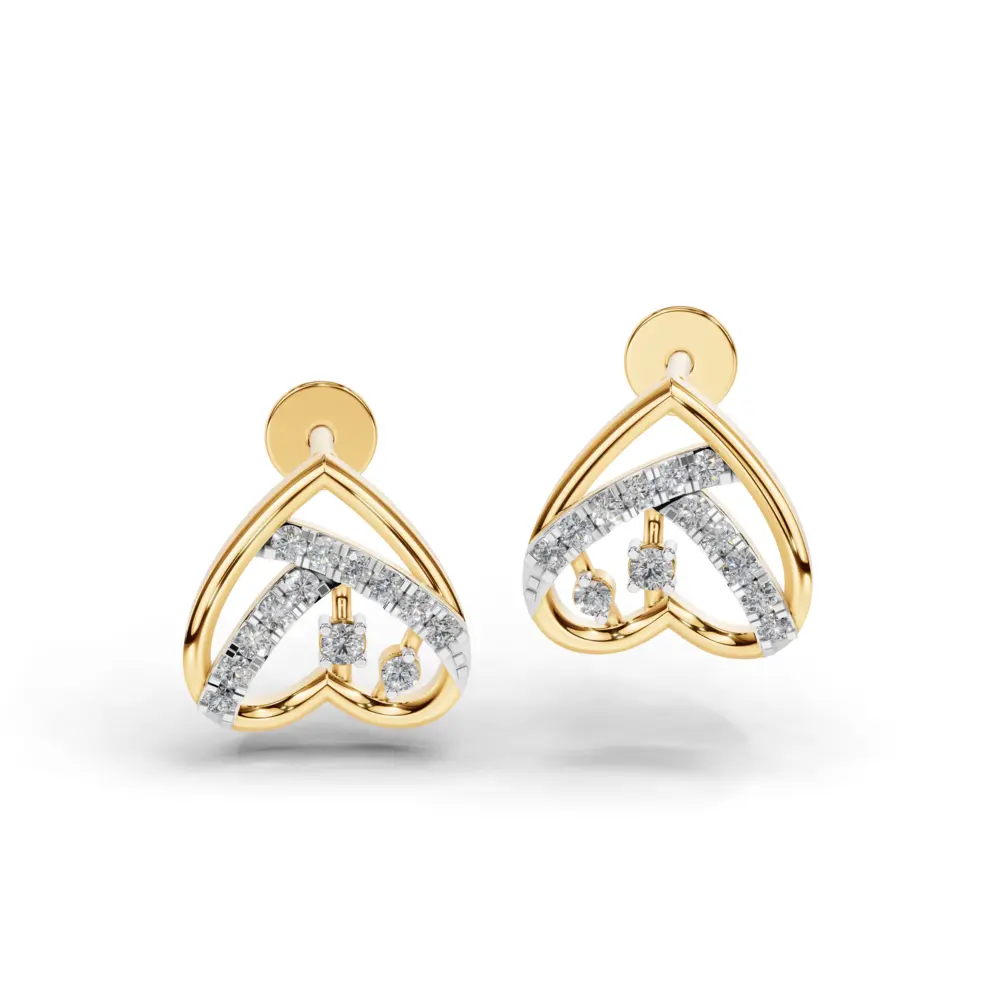 Dangling Hearts Diamond Earring