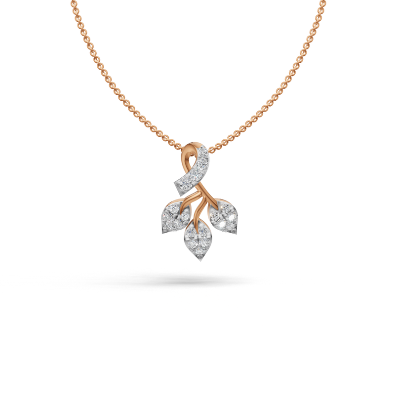 Double Leaves Diamond Pendant