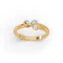Double Leaves Diamond Ring