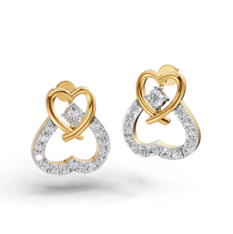 Huskin Knotted Heart Diamond Stud