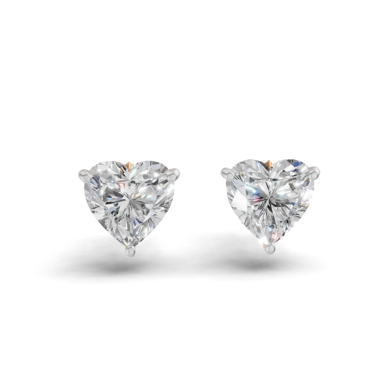 Love Heart 2.11 Carat Stud Earrings
