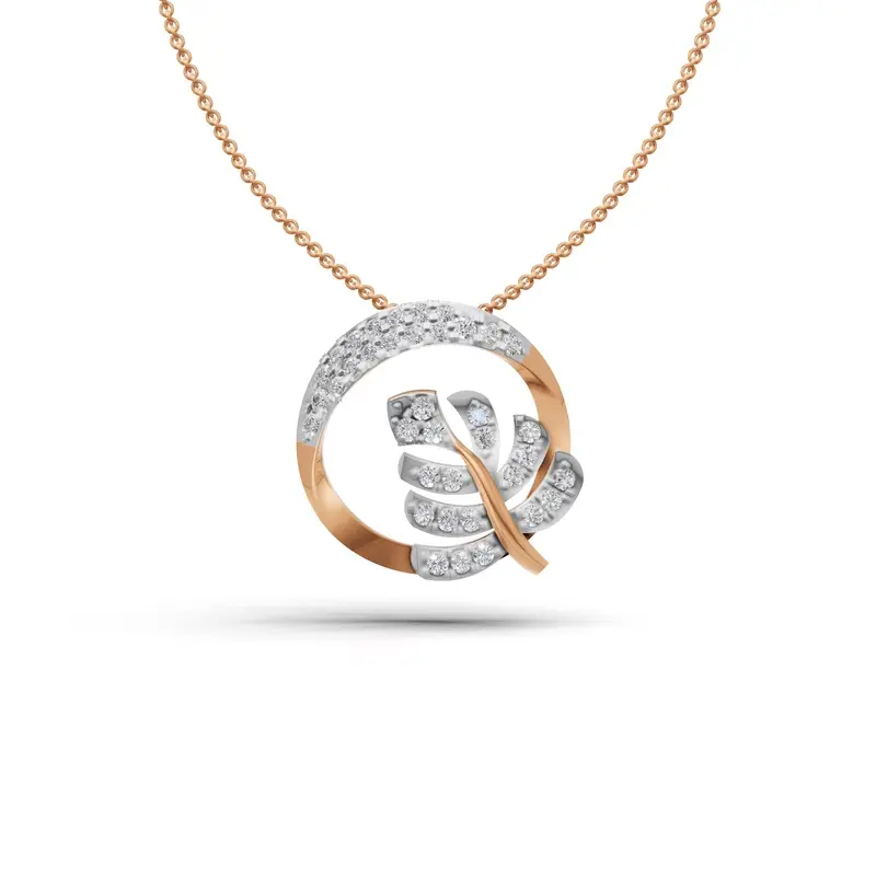 Monstera Leaf Diamond Pendant