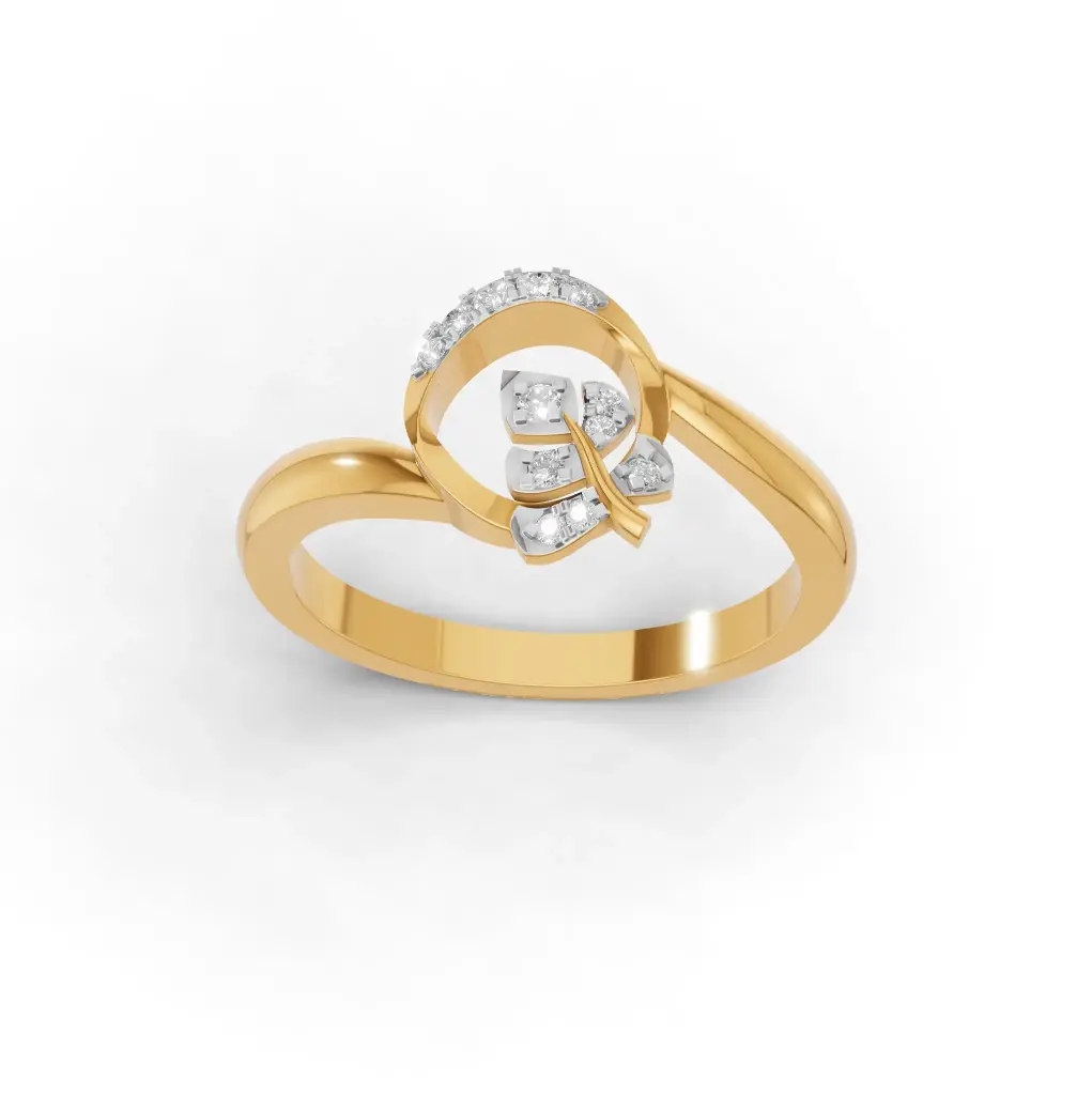 Monstera Leaf Diamond Ring