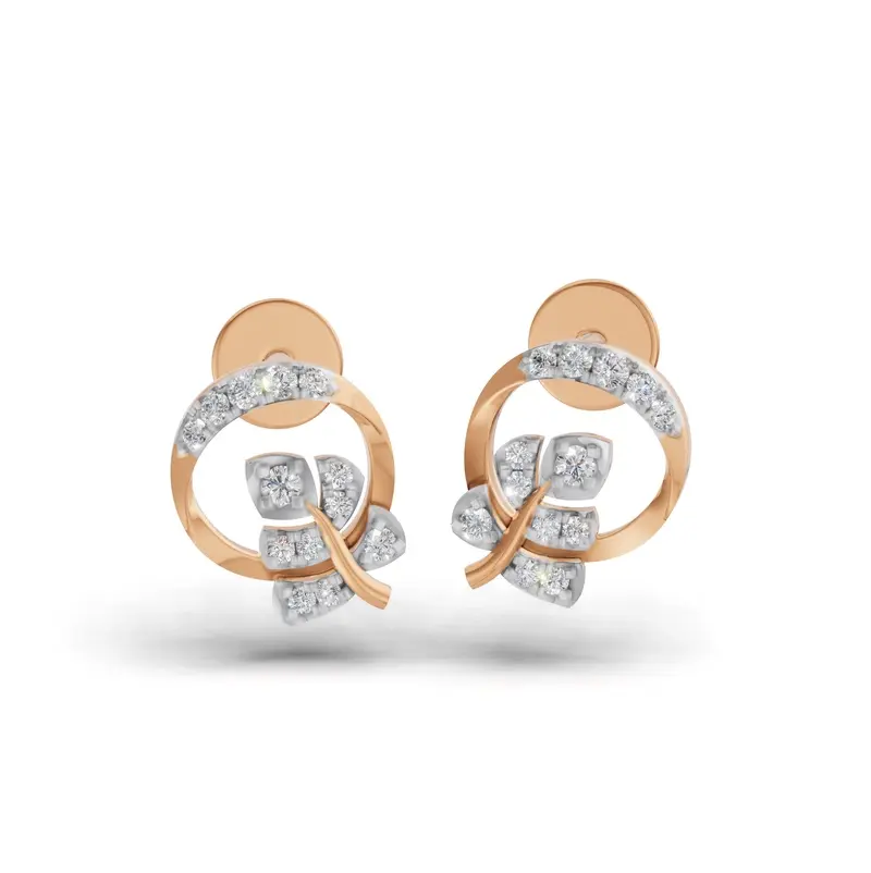 Monstera Leaf Diamond Stud