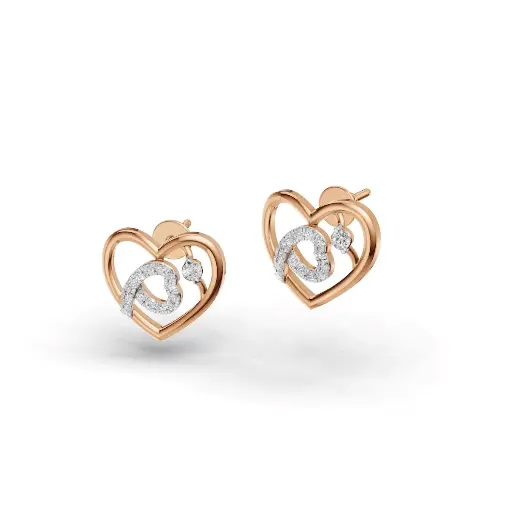 [K-ER-043] Love Lobe Heart Earrings