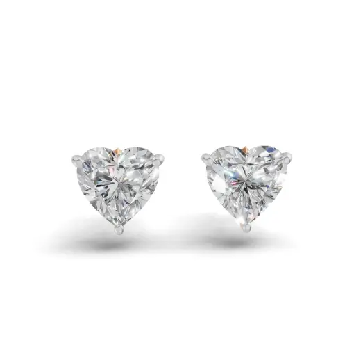 [K-ER-209] Love Heart 2.11 Carat Stud Earrings