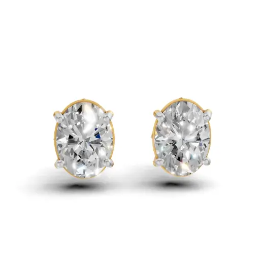 [K-ER-206] 2.02 Carat Smooth Oval Studs