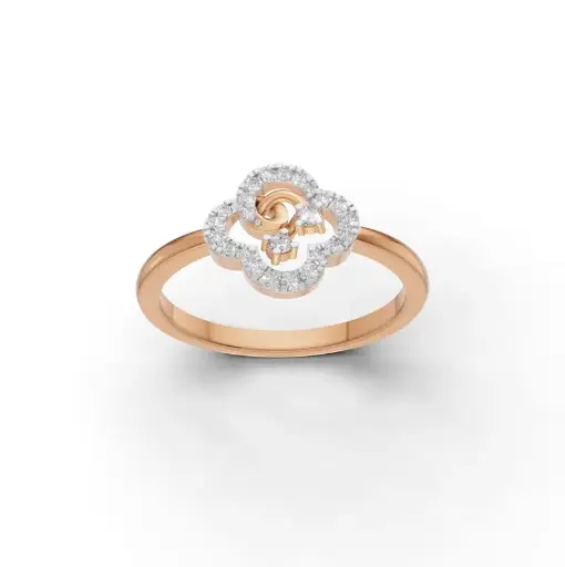 [K-LR-091] Quatrefoil Diamond Ring
