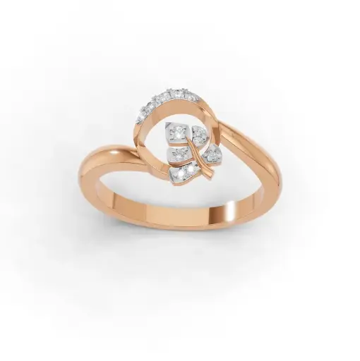 [K-LR-095] Monstera Leaf Diamond Ring
